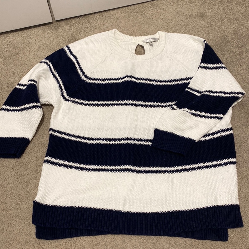 Navy and white stripped sweater